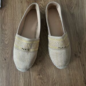 Dior Beige and Gold Espadrilles